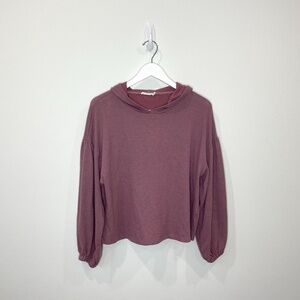 Lush Lilac Pink Hooded Long Sleeve Top